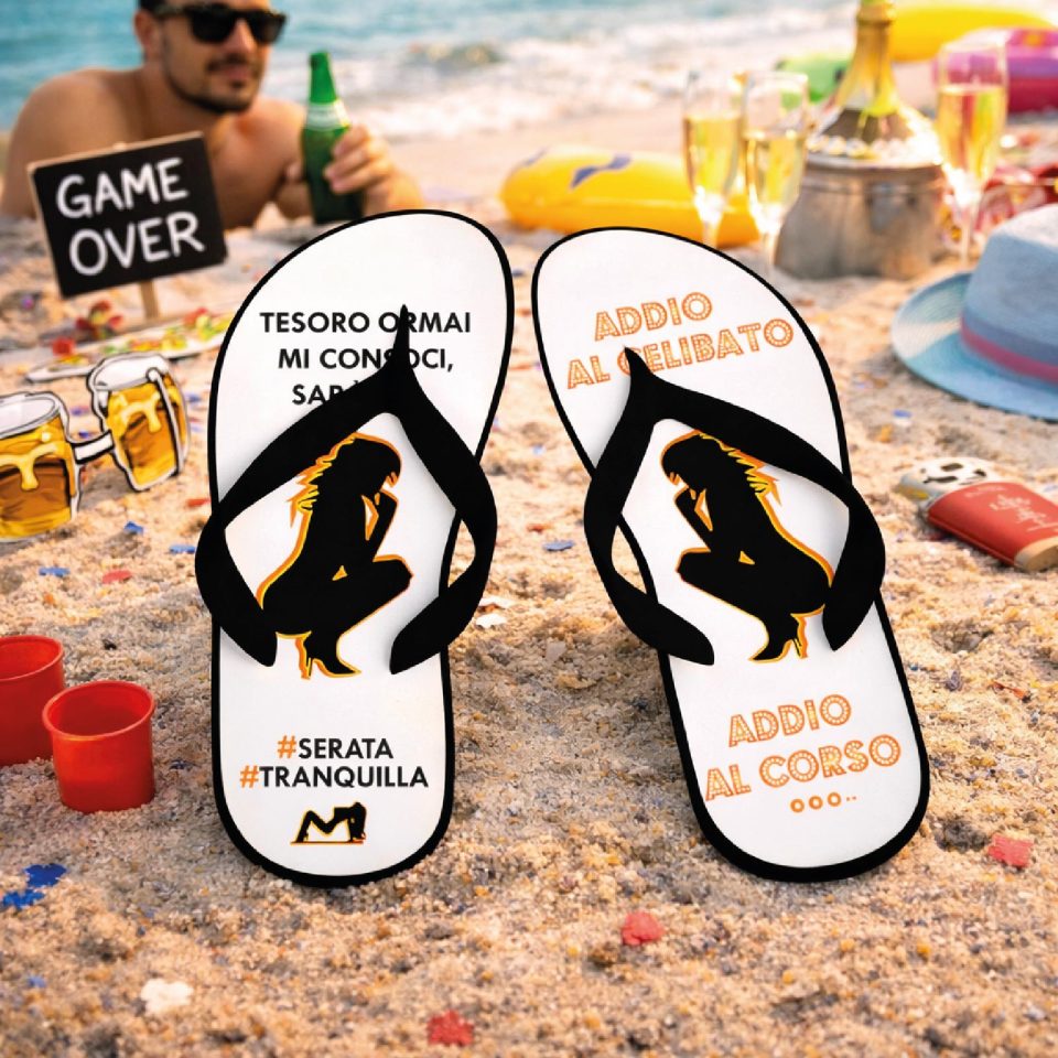 Infradito Uomo per Addio al Celibato Uomo Matrimonio Sposi Eventi Spa Spiaggia Mare Ciabatte ''SERATA TRANQUILLA'' 36 37 38 39 40 41 42 43 44 45