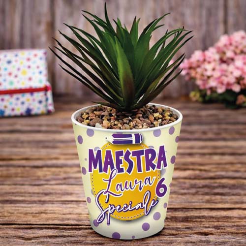 Vaso Vasetto ''6 SPECIALE'' in ceramica per pianta Personalizzato, idea regalo di classe fine anno scolastico Maestra asilo nido, scuola materna, elementare infanzia e primaria