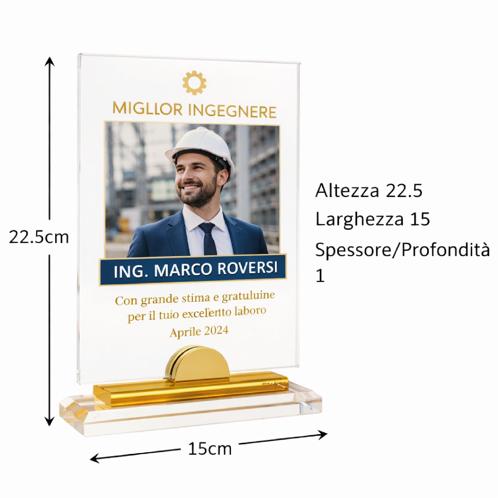 TARGA IN Cristallo PERSONALIZZABILE