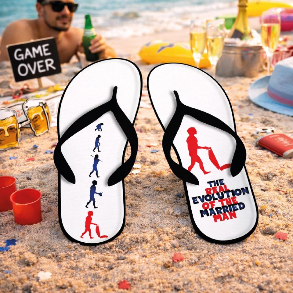 Infradito Uomo per Addio al Celibato Uomo Matrimonio Sposi Eventi Spa Spiaggia Mare Ciabatte ''THE REAL EVOLUTION'' 36 37 38 39 40 41 42 43 44 45