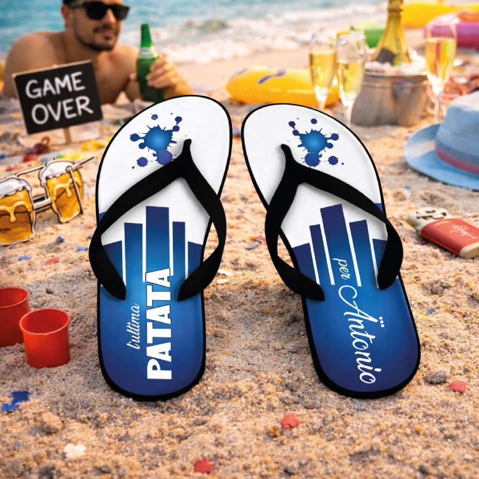 Infradito Uomo per Addio al Celibato Uomo Matrimonio Sposi Eventi Spa Spiaggia Mare Ciabatte ''L'ULTIMA PATATA'' 36 37 38 39 40 41 42 43 44 45