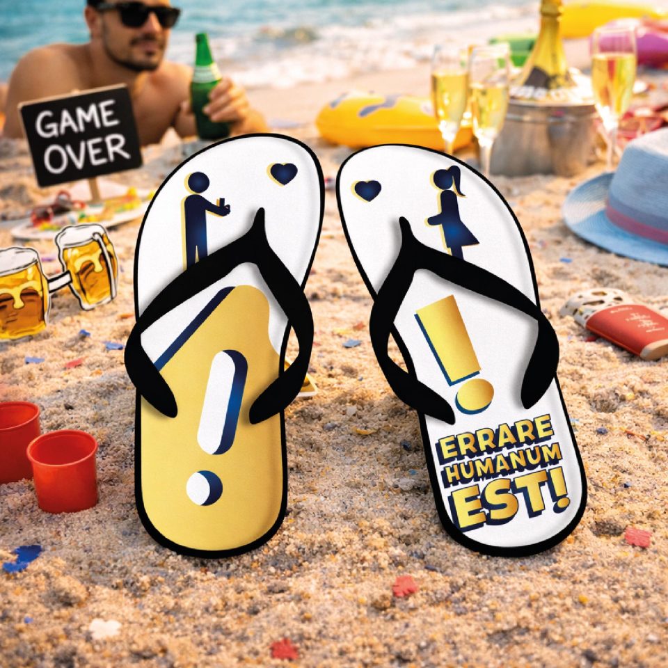 Infradito Uomo per Addio al Celibato Uomo Matrimonio Sposi Eventi Spa Spiaggia Mare Ciabatte ''ERRARE HUMANUM'' 36 37 38 39 40 41 42 43 44 45