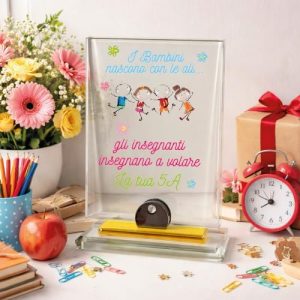 TARGA CRISTALLO MAESTRA ''INSEGNANO A VOLARE''