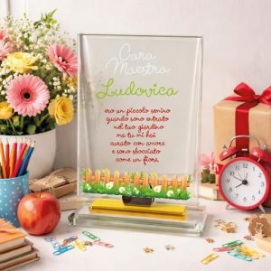 TARGA CRISTALLO MAESTRA ''GIARDINO''