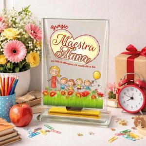 TARGA CRISTALLO MAESTRA ''COCCOLE''