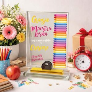TARGA CRISTALLO MAESTRA ''AULA DI COLORI''