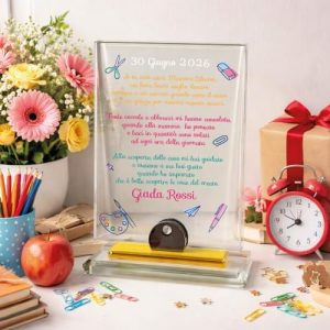 TARGA CRISTALLO MAESTRA ''DEDICA A TE''