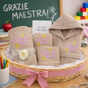 KIT BAGNO MAESTRA '' DISEGNI'' TORTORA