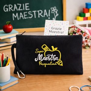 POCHETTE MAESTRA NERA RICAMO ''SUPER''