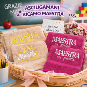 Asciugamani ricamo Maestra