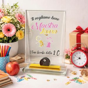 TARGA CRISTALLO MAESTRA ''DISEGNINI''