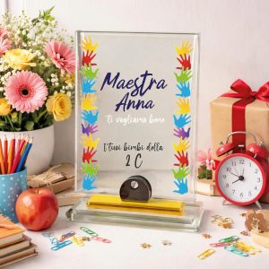 TARGA CRISTALLO MAESTRA ''MANINE''