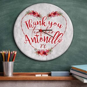 OROLOGIO IN LEGNO MAESTRA ''THANK YOU TEACHER'' CERCHIO