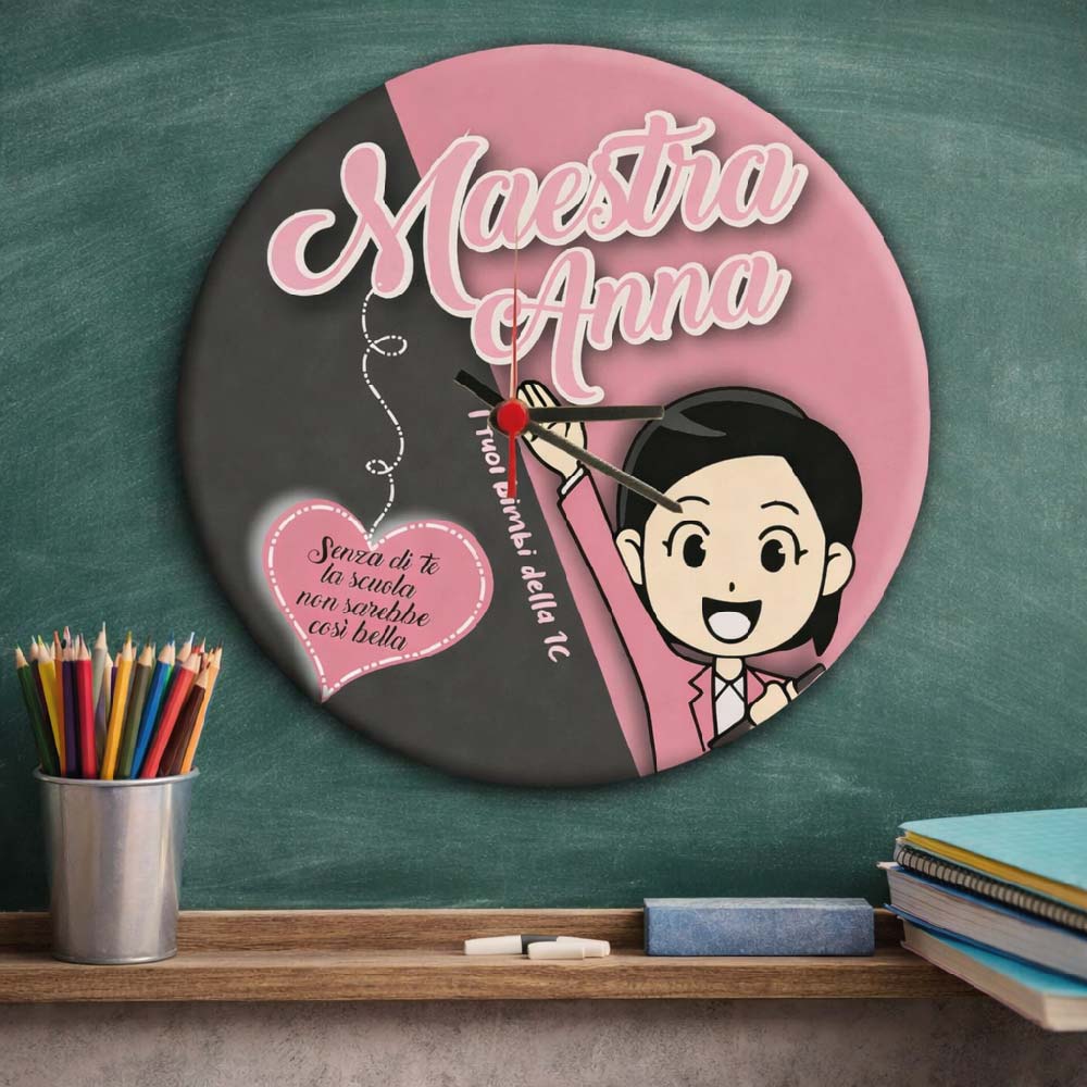 OROLOGIO IN LEGNO MAESTRA ''SENZA DI TE'' CERCHIO