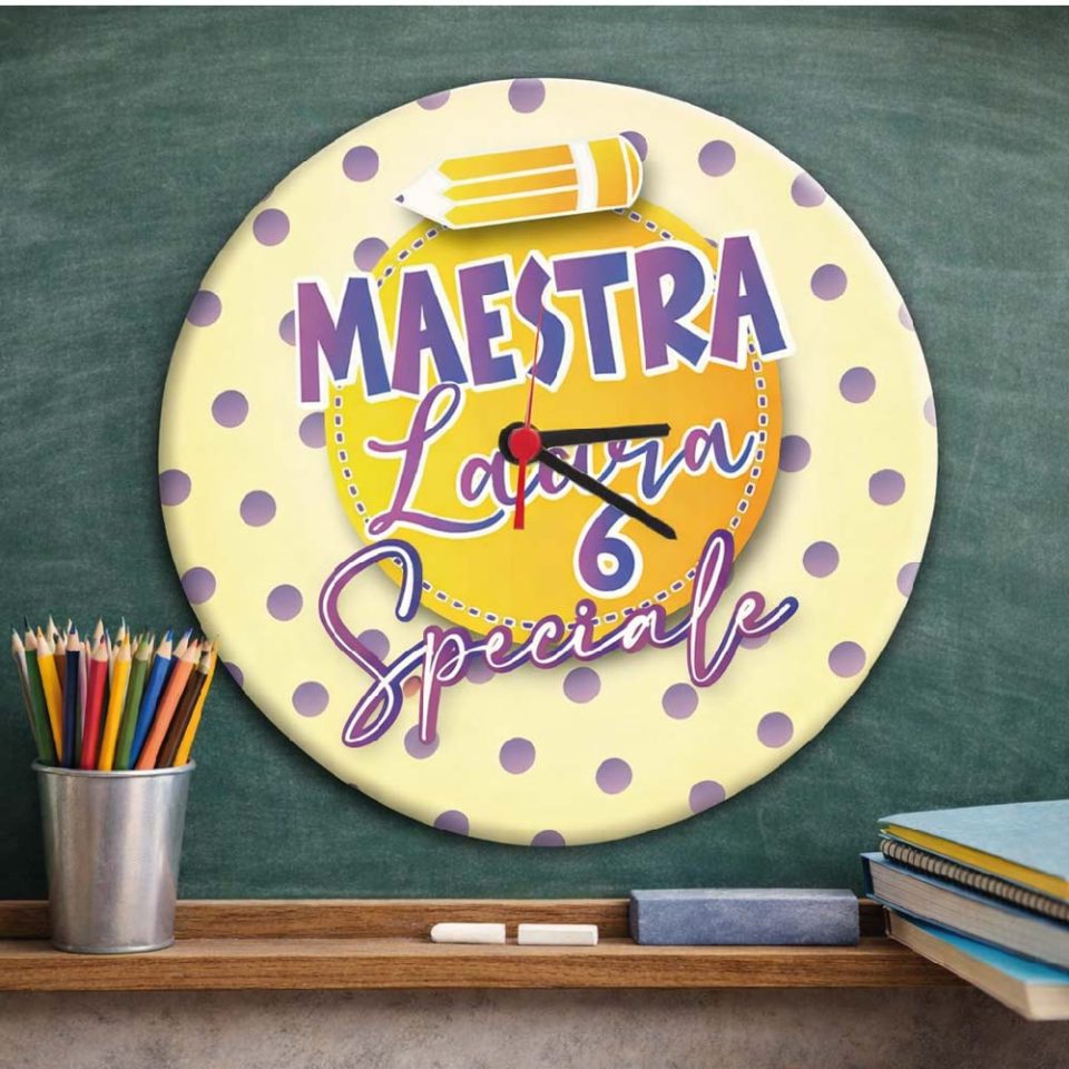 Orologio da parete in legno Personalizzato ''6 SPECIALE'' idea regalo di classe fine anno scolastico Maestra asilo nido, scuola materna, elementare infanzia e primaria