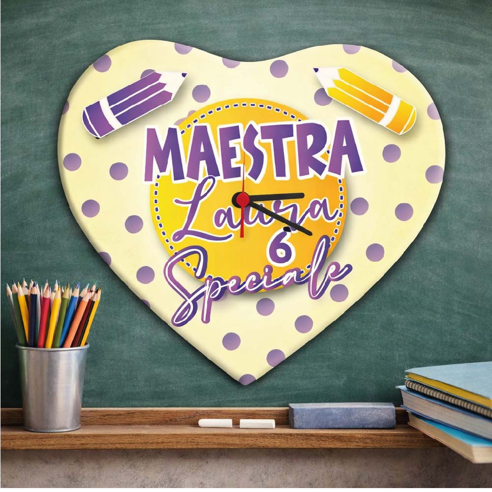 OROLOGIO IN LEGNO MAESTRA ''6 SPECIALE'' CUORE