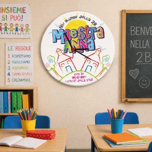 OROLOGIO IN LEGNO MAESTRA ''COLORI DELLA VITA'' CERCHIO