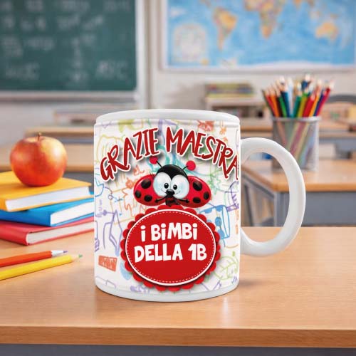 Tazza Mug in Ceramica Personalizzata ''LE TUE COCCOLE'' idea regalo di classe fine anno scolastico Maestra asilo nido, scuola materna, elementare infanzia e primaria
