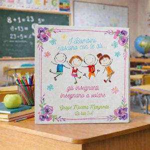 QUADRO TELA CANVAS MAESTRA ''INSEGNANO A VOLARE''