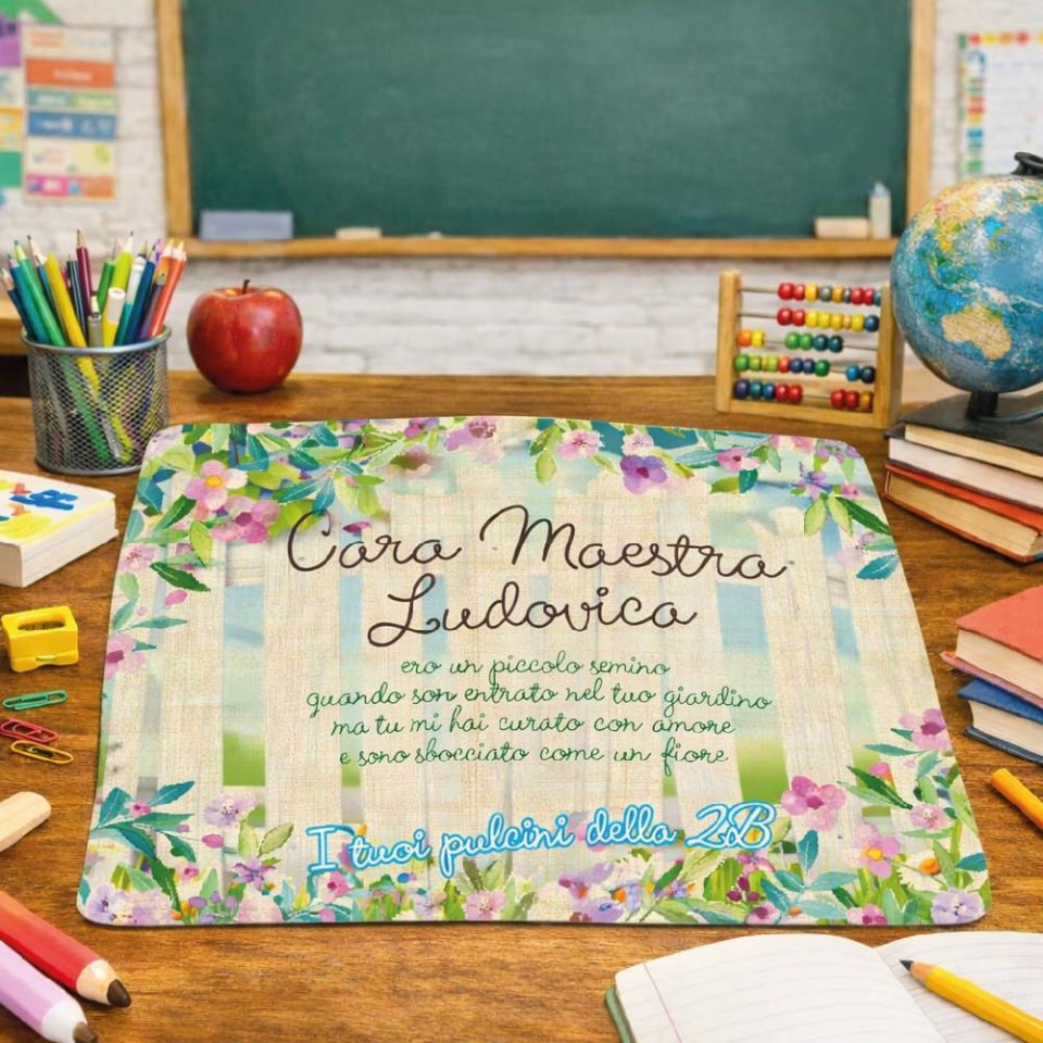 Tovaglietta colazione in Canvas Personalizzata ''GIARDINO'' idea regalo di classe fine anno scolastico Maestra asilo nido, scuola materna, elementare infanzia e primaria