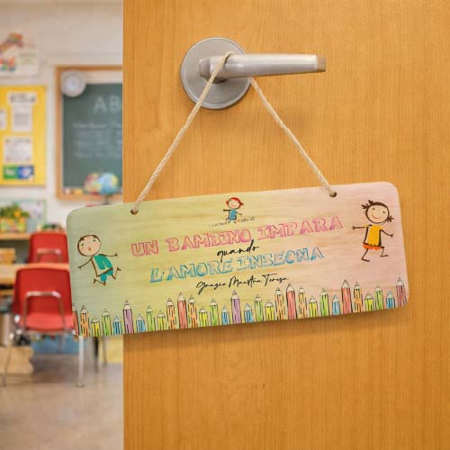 FUORIPORTA MAESTRA ''L'AMORE INSEGNA'' RETTANGOLARE