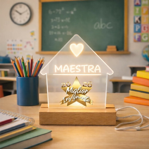 LAMPADA LED CASA ''MIGLIOR INSEGNANTE'' MAESTRA