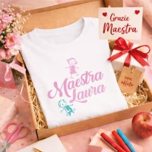T-SHIRT MAESTRA BIANCHE ''DISEGNINI''