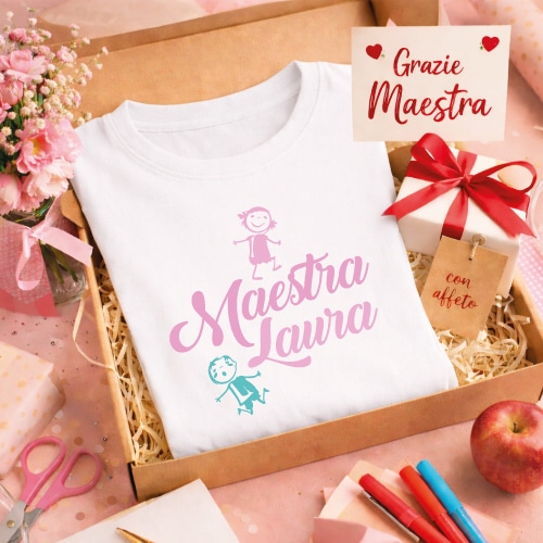 T-SHIRT MAESTRA BIANCHE ''DISEGNINI''