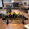 Targa in plexiglass personalizzata con logo e testo per ufficio negozio hotel con distanziali