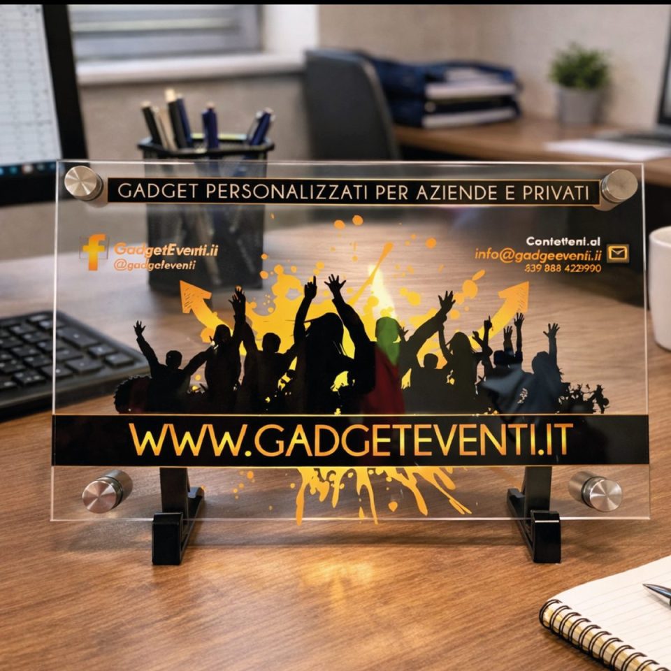 Targa Personalizzata in Plexiglass con Logo e Testo – Insegna Elegante per Ufficio, Negozio e Hotel