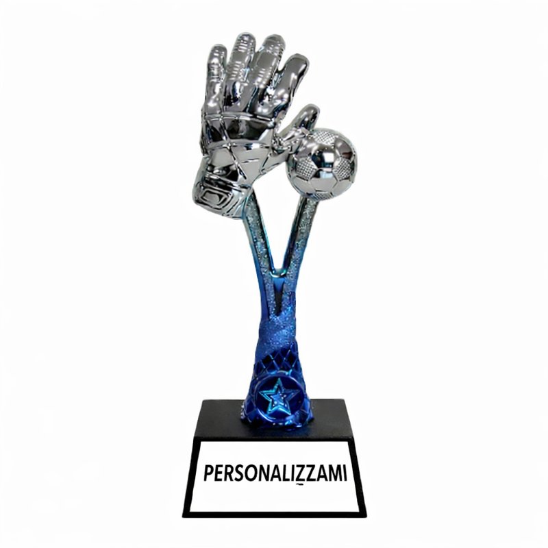 Trofeo Portiere Personalizzato 26 cm – Coppa Calcio Guanto con Targhetta | Premio Miglior Portiere
