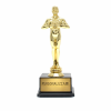 Trofeo Oscar personalizzato con targhetta bianca personalizzami esempio con stampa