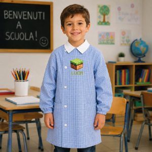 Grembiuli Bimbo Quadretti Azzurri